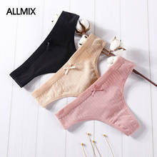 ALLMIX Hot Sexy Women's Cotton Panties G-String Low Waist Briefs Intimate Underwear Female T-back Soft Lady Lingerie Thongs 2024 - buy cheap