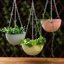 Round Plastic Hanging Basket with Chain Plant Pot Planter Decoration Planter for Flowers Succulent Flower Pot Garden Accessories 2024 - buy cheap
