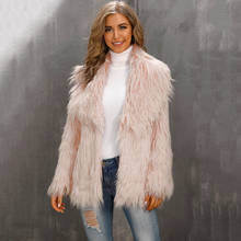 Fashion Furry Faux Fur Coat Women Fluffy Warm Long Sleeve Female Outerwear Autumn Winter Coat Jacket Hairy Lapel Overcoat 2024 - buy cheap