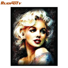 RUOPOTY Frame Picture Diy Painting By Numbers Marilyn Figure Canvas By Numbers Handpainted Oil Painting Home Wall Arts Diy Gift 2024 - buy cheap
