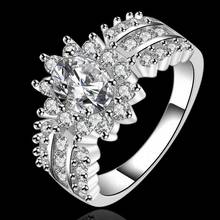 Luxury Silver Cushion cut 3ct SONA Diamond CZ Engagement Rings Jewelry 925 Sterling Silver Wedding Finger Flower Rings For Women 2024 - buy cheap