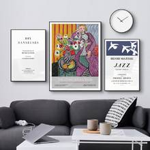 Nórdico matisse obras de arte posters e impressões abstratas retrato da parede lona modular quadros decorativos para casa 2024 - compre barato