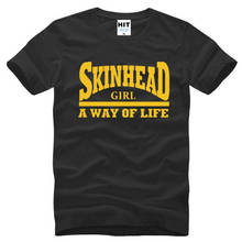 Skinhead carta impresso t camisa masculina verão estilo manga curta o pescoço de algodão t camisa masculina novidade masculino superior t roupas dos homens 2024 - compre barato
