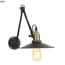 IWHD Antique Vintage Wall Lamp Beside Bedroom Cafe Stair Long Arm Loft Decor Industrial Wall Light Sconce LED Apliques Pared 2024 - buy cheap