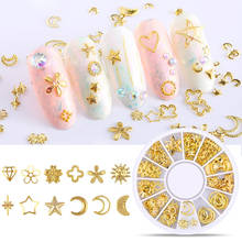 Esmalte de lantejoulas 3d colorido para unhas, decoração para unhas de manicure, figuras variadas da lua e estrela, flocos de lantejoulas e glitter, 1 caixa 2024 - compre barato