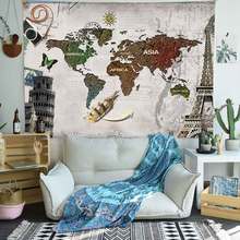 Simsant-tapiz con mapa del mundo para decoración del hogar, tapices colgantes de pared con bandera americana de coches, piramides egipcios, para sala de estar y dormitorio 2024 - compra barato