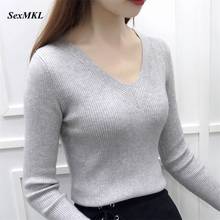 Winter V Neck Sweater Women 2021 Fashion Long Sleeve Knitted Pullover Autumn Tops Sexy Ladies Sweaters Jumper Pull Femme Hiver 2024 - buy cheap