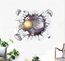 3d vivid outer space planets wall black Wall Sticker for kids baby rooms home decoration Mural Decals bedroom stickers wallpaper 2024 - buy cheap