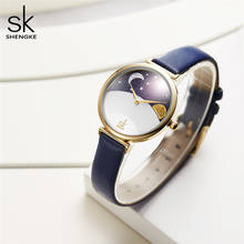 Shengke Women Fashion Blue Quartz Watch Lady Leather Watchband High Quality Casual Waterproof Wristwatch Gift for Wife With Box 2024 - buy cheap