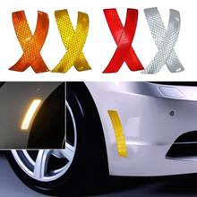 New 2 Pieces Car Bumper Reflective Safety Warning Strip Decal Stickers Auto Accessory Wheel Rim Reflector Decals Car Styling 2024 - buy cheap