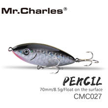 Mr.Charles CN027 Fishing Lures 70mm/8.5g float on the surface PENCIL Crankbait Fishing Lure Hard Bait 2024 - buy cheap