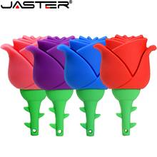 JASTER Fashion hot selling creative U Disk 2.0 64GB 32GB 16GB 8GB 4GB cartoon 6 colors rose flower capacity USB flash drive 2024 - buy cheap