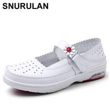 SNURULAN Women Shoes Woman Casual Shoes Soft bottom wedge Comfortable Women Slip On Nurse Loafers White Breathable zapatillas mu 2024 - buy cheap