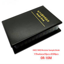 0402 SMD образец резистора Book 1% Допуск 170valuesx50pcs = комплект резисторов 8500pcs 0R ~ 10M 0R-10M 2024 - купить недорого