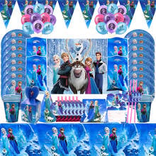 Frozen Party Elsa&Anna Characters Themes Disposable Tableware Sets Napkins Paper Plates For Child Birthday Supplies Party Decor 2024 - buy cheap