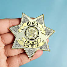 Movie Jewelry The Walking Dead Brooch Uniform Star King County Sheriff Badge Gaes Cosplay Letter Pin Shirt Lapel Brooch 2024 - buy cheap