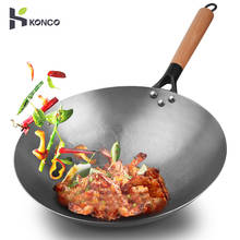 Konco antiaderente artesanal wok não revestido chinês panela de ferro fundido frigideira cozinha panela frigideira 2024 - compre barato