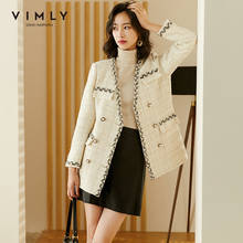 Vimly Winter Women's Woolen Coat Fashion Double Breasted V Neck Elegant Work Wear Autumn Clothes Female Jacket F3009 2024 - buy cheap