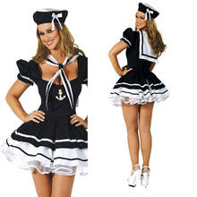 Traje de marinero de la Marina de carnaval, disfraz de chica Pin-Up, ropa de fiesta militar de pirata, traje de Cosplay, vestido de lujo para fiesta de Halloween 2024 - compra barato