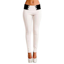 Normov-calças legging femininas modernas, cintura alta, lisa, com bolsos, botões, treino, cor sólida, justas 2024 - compre barato