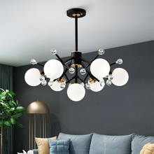 Lámpara de techo moderna de estilo nórdico, luz blanca de Led NEGRO de bola de Art Deco para cocina, sala de estar, Loft y dormitorio 2024 - compra barato