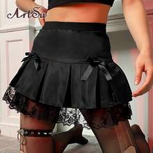 Artsu Gothic Black Skirts Dragon Pattern High Waist Pleated Skirt Women Streetwear Ribbons Mini Skirt All-Match Vintage ASS41583 2024 - buy cheap