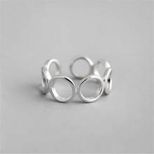 Nova moda personalidade geométrica 925 prata esterlina não alérgica popular círculo redondo feminino abertura anéis sr579 2024 - compre barato