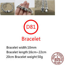 D81 s925 sterling silver bracelet retro style cross flower punk style hip-hop tide brand personality domineering jewelry 2024 - buy cheap