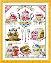 Tea time (2) cross stitch kit cartoon 14ct 11ct print canvas stitching embroidery DIY handmade needlework 2024 - buy cheap