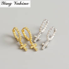 ying Vahine 100% 925 Sterling Silver Small Beads Cross Pendant Stud Earrings for Women 2024 - buy cheap