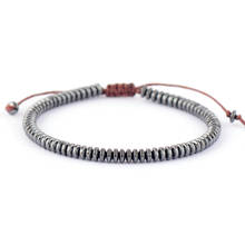 Men Bracelet Cool Disc Shape Hematite Stone Handmade Beads Friendship Macrame Bracelet Jewelry 2024 - buy cheap