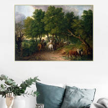 Citon Thomas Gainsborough《Road from Market》Canvas Art Oil Painting Natural Artwork Poster Picture Wall decor Home Decoration 2024 - buy cheap