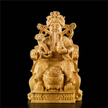 Wealth God 12cm Feng Shui Buddha Statue Chinese Boxwood Craft Solid Wood Home Decoration Wooden Carving 2024 - buy cheap