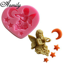 Aomily Heart Shape Star Angel Moon Patten Cake Silicone Molds Fondant Cake Decorating Tools Chocolate Candy Mold Baking Tool 2024 - buy cheap