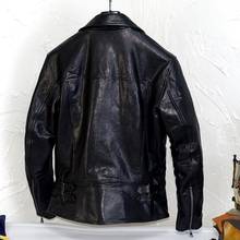 2020 Black Men Slim Fit Biker's Jacket Plus Size XXXXL Genuine Sheepskin Spring Fashion Leather Coat FREE SHIPPING 2024 - buy cheap