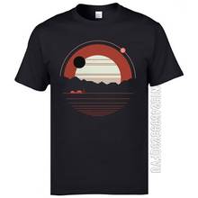 Camiseta de algodón con cuello redondo para hombre, camisa con estampado geométrico de paisaje de atardecer, montaña, bosque, Stay Wild, para amantes del día, envío directo 2024 - compra barato