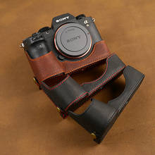 AYdgcam-funda de piel auténtica hecha a mano para cámara, media bolsa para Sony A7R4, A7, IV, A7, Mark IV, Retro, Vintage 2024 - compra barato