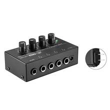 Miniamplificador de auriculares estéreo HA400, 4 canales, con adaptador de corriente US/UK/EU/AU, LX9B 2024 - compra barato