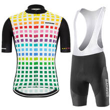 Conjunto de roupas para ciclismo masculinas, camiseta e bermuda de cor bloco de cor para equipe bicicleta, roupa de ciclismo em lycra, novo, 2020 2024 - compre barato