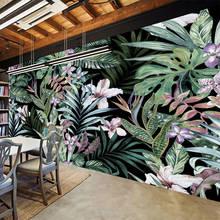 Пользовательские самоклеющиеся обои 3D тропические растения лист фото настенные фрески гостиная спальня домашний декор настенные наклейки 2024 - купить недорого