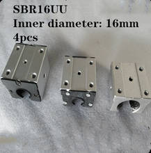 Free shipping 4pcs SBR16UU aluminum block 16mm linear motion ball bearing sliding block use SBR16 16mm linear guide rail 2024 - buy cheap