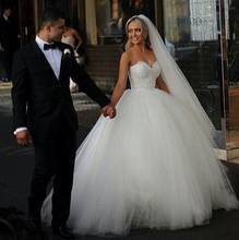 Vestido De Noiva Vintage Sweetheart Princess Beaded Lace Ball Gown Wedding Dress Bridal Dresses Tulle Robe De Mariage 2024 - buy cheap