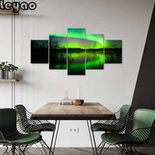 5pcs Diamond Painting Aurora Borealis Art Home Decoration Full Drill Square Embroidery Rhinestone Picture Green Northern Light 2024 - buy cheap