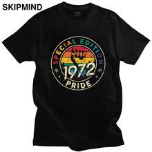 Vintage 1972 Gay Shirt Pride LGBT Gift Equality Tshirt Men Short Sleeved 48th Birthday Casual T-shirt 100% Cotton Tee Tops Gift 2024 - buy cheap