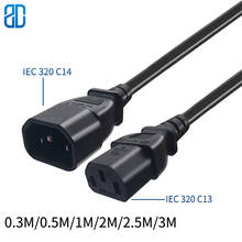 C13-C14-Cable de extensión de alimentación para chasis PDU UPS 10A 0,75 V, Cable macho a hembra, 1M, 3x320mm, IEC 320 C13 a IEC 250 C14 2024 - compra barato