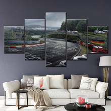 Arte de pared decorativo para el hogar, moderno y Popular, Modular, estilo de 5 piezas, póster grande, impresión en lienzo, pintura de Rally de Nurburgring 2024 - compra barato