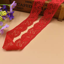 10 Yards Red Stretch Elastic Lace Ribbon 25mm Width embroidered lace trim lace trimmings sewing african lace fabric embroidered 2024 - buy cheap