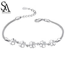 SA-pulseras de plata esterlina 2021 para mujer, brazaletes de estrella, joyería de diamantes de imitación, amor femenino, regalo de novia 2024 - compra barato