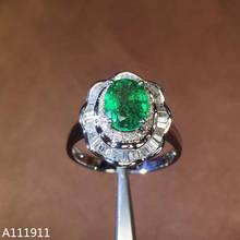 KJJEAXCMY fine jewelry 925 sterling silver inlaid natural emerald fashion female ring support detection exquisite 2024 - buy cheap