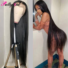 Peluca de cabello humano liso de 13x6 para mujer, postizo de encaje Frontal 13x4, predespuntado pelo Natural, pelo brasileño 2024 - compra barato